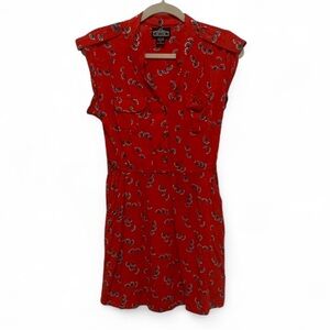 Angie Red Gray Floral Mini Dress